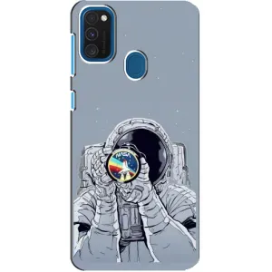 Чехол NASA для Samsung Galaxy A21s (AlphaPrint) (Космонавт фото)