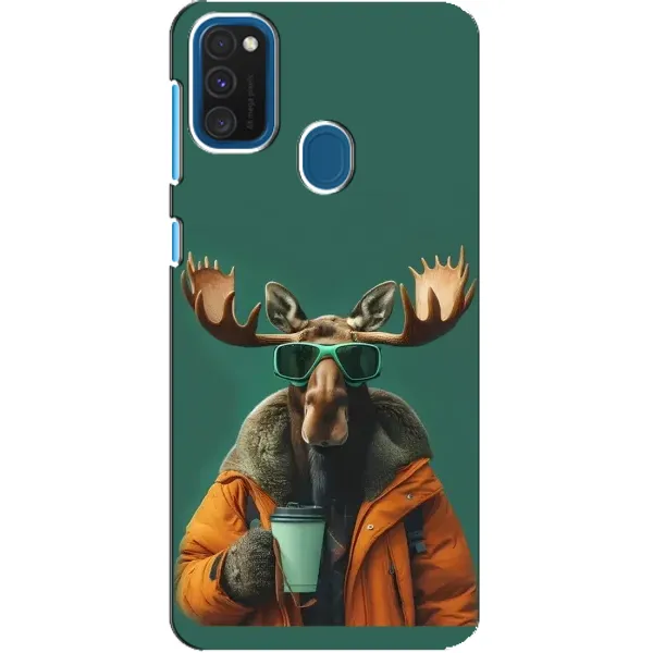 Чехол с принтом «Лось с кофе» для Samsung Galaxy A21s
