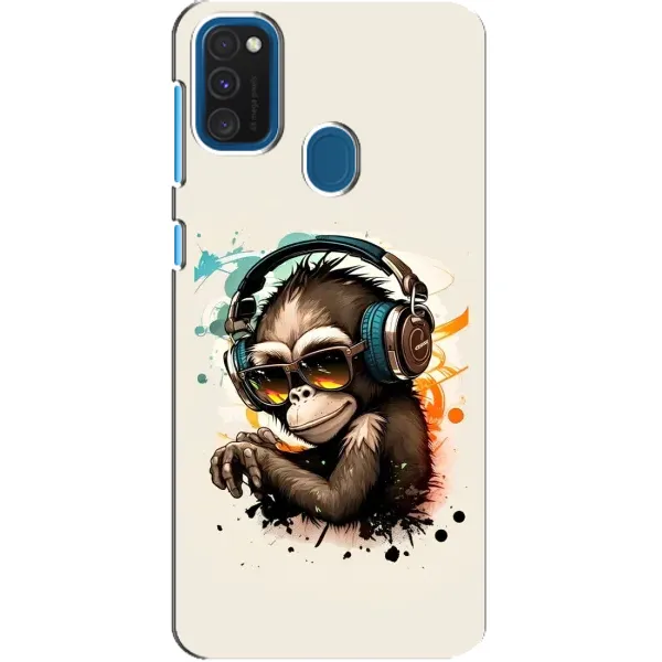 Чехол с принтом «Макака в наушниках» для Samsung Galaxy A21s