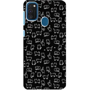 Чехол с принтом для Samsung Galaxy A21s (AlphaPrint) Модные коты (Меленькие котики)