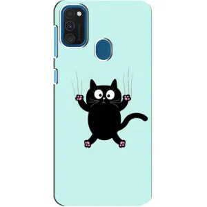 Чехол с принтом для Samsung Galaxy A21s (AlphaPrint) Модные коты (Падающий кот)