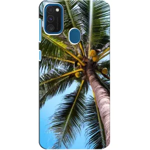 Силиконовый чехол с КАРТИНКАМИ лето для Samsung Galaxy A21s (AlphaPrint) (Пальма)