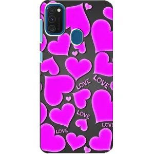 Чехлы для любимой на Самсунг А21с (VPrint) (Pink hearts)