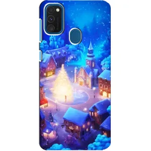 Рождественские Чехлы для Samsung Galaxy A21s (VPrint) (Рождественский город)