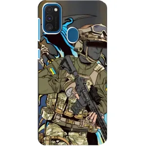 Чехлы с картинкой ЗСУ для Samsung Galaxy A21s (AlphaPrint) (Воїн ЗСУ)