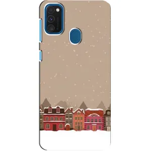 Новогодние, Праздничные Чехлы для Samsung Galaxy A21s - 2024 год (Зимний город)