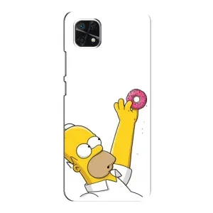 Чехол с Симпсонами для Samsung Galaxy A22 5G (VPrint) (Гомер с пончиком)