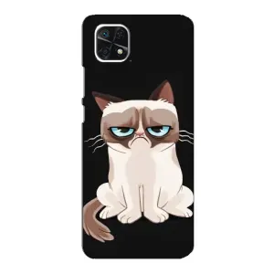 Чехол с принтом для Samsung Galaxy A22 5G (AlphaPrint) Модные коты (Грустный кот)