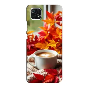 Чехол с уникальным дизайном «Осень с кофе» для Samsung Galaxy A22 5G