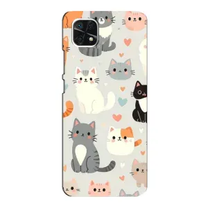 Чехол с рисунком кот на Samsung Galaxy A22 5G (Коллаж котов)
