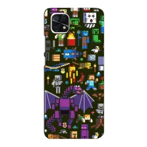 Чехол Майнкрафт на Samsung Galaxy A22 5G (AlphaPrint) Minecraft (Коллаж Майнкрафт)