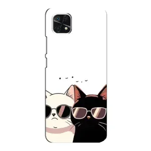 Чехол с рисунком кот на Samsung Galaxy A22 5G (Коты в очках)