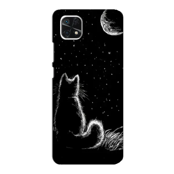 Чехол с принтом «Котик и луна» для Samsung Galaxy A22 5G Чехол с принтом «Котик и луна» для Samsung Galaxy A22 5G
