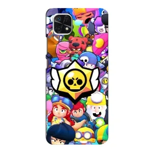 Чехол для Samsung Galaxy A22 5G Бравл Старс (VPrint) (Лого Brawl Stars)