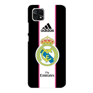 Чехол для Samsung Galaxy A22 5G с принтом Реал Мадрид (Лого Real Madrid)