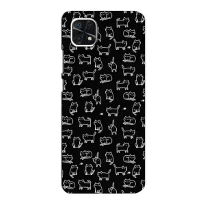 Чехол с принтом для Samsung Galaxy A22 5G (AlphaPrint) Модные коты (Меленькие котики)