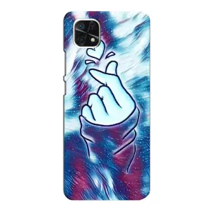 Чохол з принтом для Samsung Galaxy A22 5G (AlphaPrint - Знак сердечка) (Радужне серце)