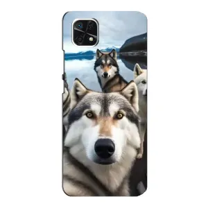 Чохол з Хаскі Samsung Galaxy A22 5G - (AlphaPrint) (Селфі Хаскі)