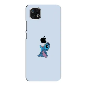 Чехол с принтом Стич на Samsung Galaxy A22 5G (Stitch apple)