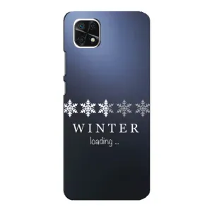 Зимние Чехлы для Самсунг А22 (5G) - прозрачный фон (Winter loading)