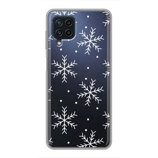 Чехол с принтом «Белые снежинки» для Samsung Galaxy A22