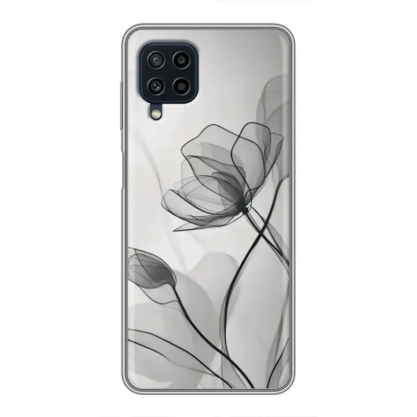 Чехол с принтом «Черные цветы» для Samsung Galaxy A22