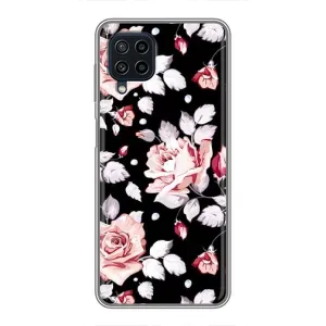 Чехлы с Цветами для Samsung Galaxy A22 (VPrint) (Цветочки на черном)