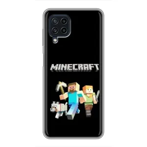 Чехол Майнкрафт на Samsung Galaxy A22 (AlphaPrint) Minecraft (герои Minecraft)