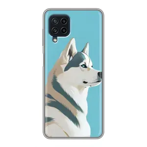 Чехол с Хаски для Samsung Galaxy A22 - (AlphaPrint) (Хаски арт)
