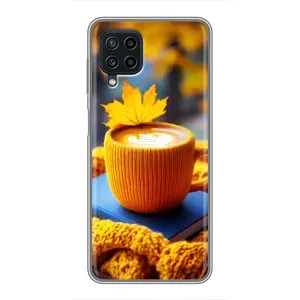 Чохол з унікальним дизайном 'Осінь з кавою' для Samsung Galaxy A22 (Кава на жовтому пледі)