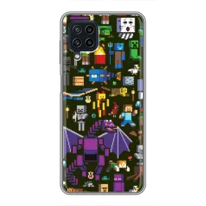 Чехол Майнкрафт на Samsung Galaxy A22 (AlphaPrint) Minecraft (Коллаж Майнкрафт)
