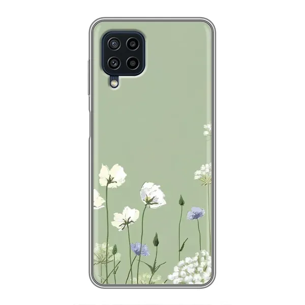 Чехол с принтом «Цветы на зеленом» для Samsung Galaxy A22