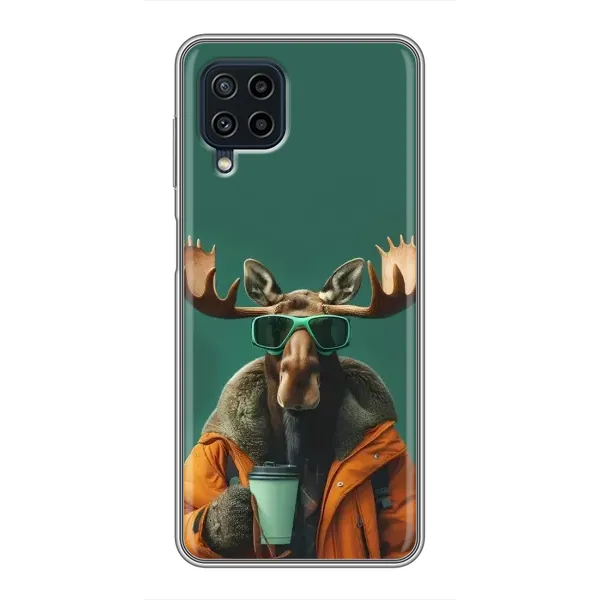 Чехол с принтом «Лось с кофе» для Samsung Galaxy A22