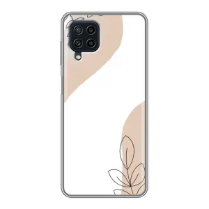 Силконовий чохол з принтом в квітах на Samsung Galaxy A22 (Нюдова гілочка абстракція)