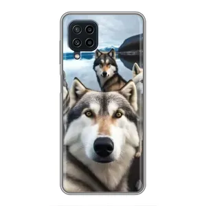 Чехол с Хаски для Samsung Galaxy A22 - (AlphaPrint) (Селфи ХАски)