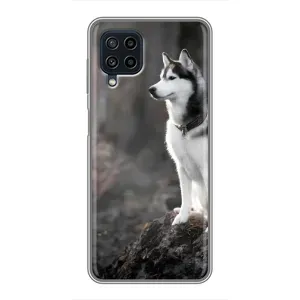Чехол с Хаски для Samsung Galaxy A22 - (AlphaPrint) (Верный пес)