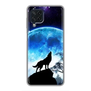 Защитные чехлы для Самсунг А22 (AlphaPrint) (ХИТ продаж) ВОЛК (Волк на луну)