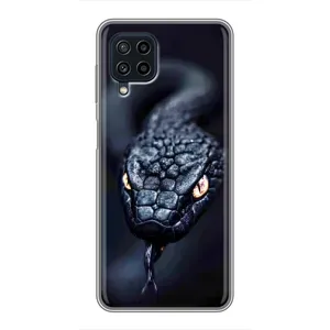 Чехол с картинкой «Хищники» для Samsung Galaxy A22 (Черная змея)