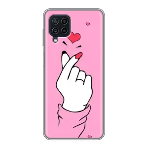 Чехол с принтом для Samsung Galaxy A22 (AlphaPrint - Знак сердечка) (Знак Love)