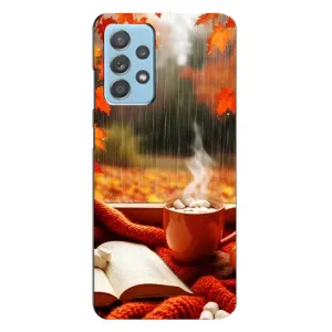 Чехол с уникальным дизайном «Осень с кофе» для Samsung Galaxy A23 (Кофе и дождь)