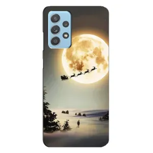 Новогодние, Праздничные Чехлы для Samsung Galaxy A23 - 2024 год (Санта на луне)