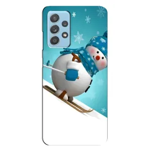 Новогодние Чехлы для Самсунг А23 (VPrint) (Снеговик на лыжах)