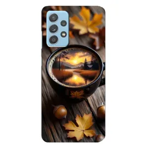 Чехол с уникальным дизайном «Осень с кофе» для Samsung Galaxy A23 (Темный кофе)