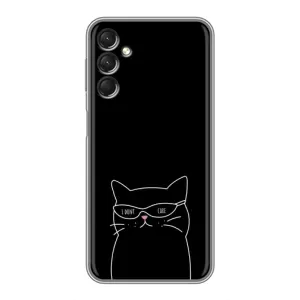 Чехол с рисунком кот на Samsung Galaxy A24 (Равнодушный кот)
