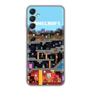 Чехол Майнкрафт на Samsung Galaxy A24 (AlphaPrint) Minecraft (фон Minecraft)