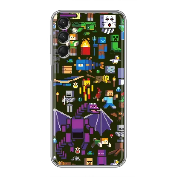 Чехол с принтом «Коллаж Майнкрафт» для Samsung Galaxy A24