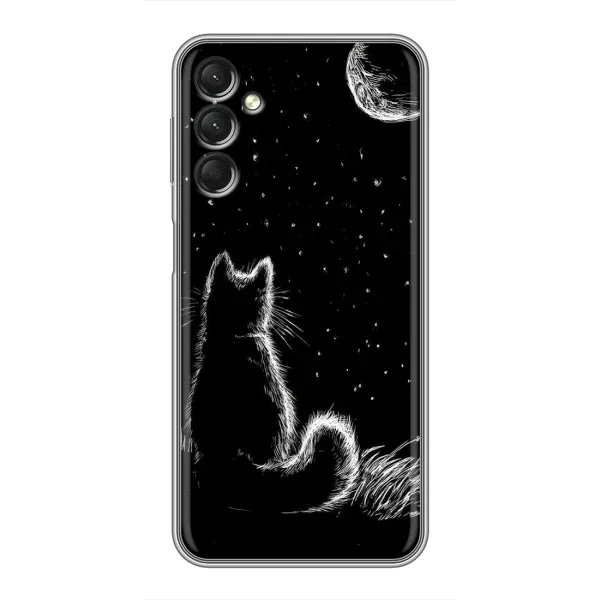 Чехол с принтом «Котик и луна» для Samsung Galaxy A24