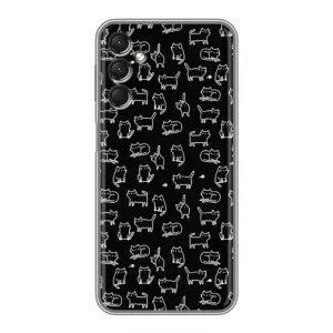 Чехол с принтом для Samsung Galaxy A24 (AlphaPrint) Модные коты (Меленькие котики)