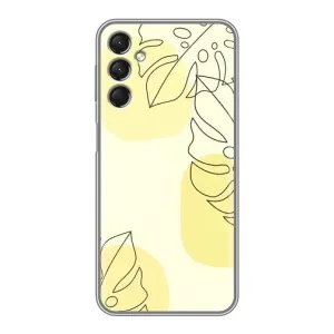 Силиконовый чехол с принтом в цветах на Samsung Galaxy A24 (Желтая монстера арт)