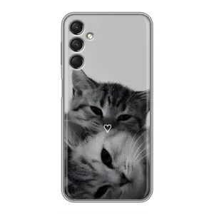 Чехол с рисунком кот на Samsung Galaxy A24 (Пара котов)